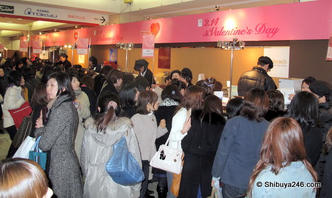 and in Shibuya where I could not even see the chocolates for the crowd